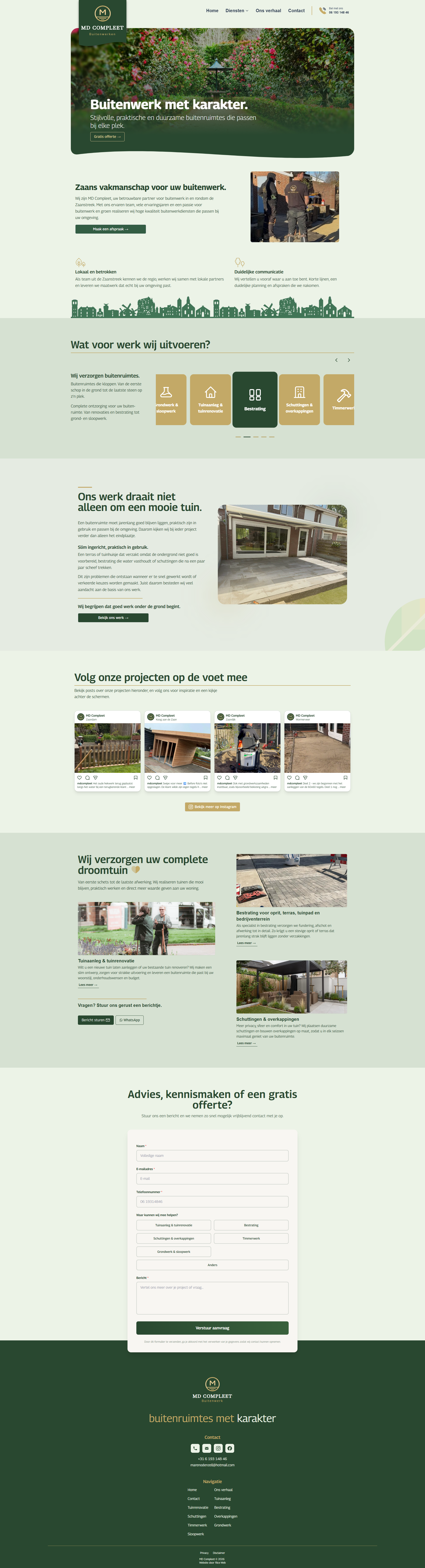 Screenshot van de MD Compleet website